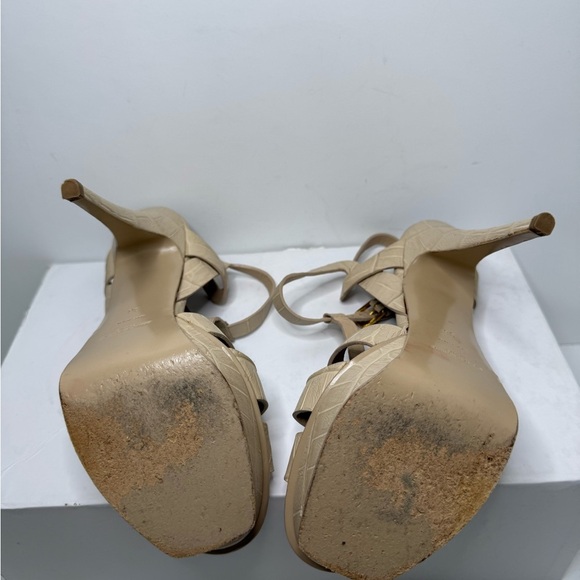 Authentic Saint Laurent Women's Tribute Leather Platform Sandals - Picture 6 of 7